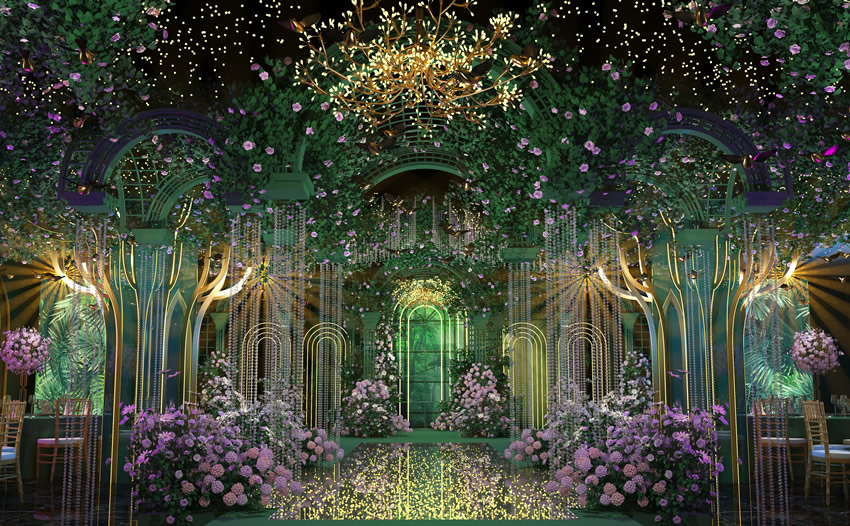 齐干却勒街道奇妙森林婚礼堂效果展示