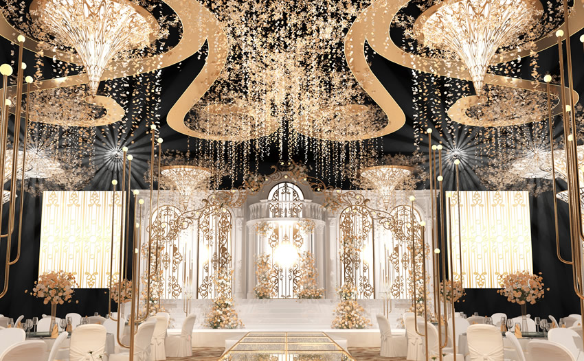 齐干却勒街道花木兰喜事汇金色大厅效果展示